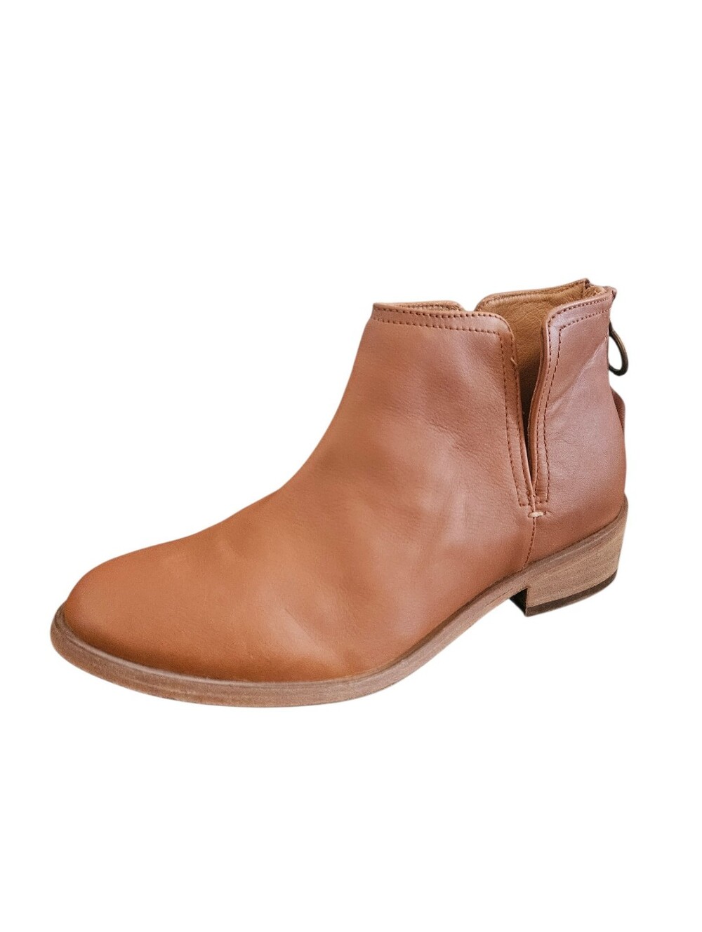 Beek Falcon Leather Ankle Bootie In Cognac Size 8.5